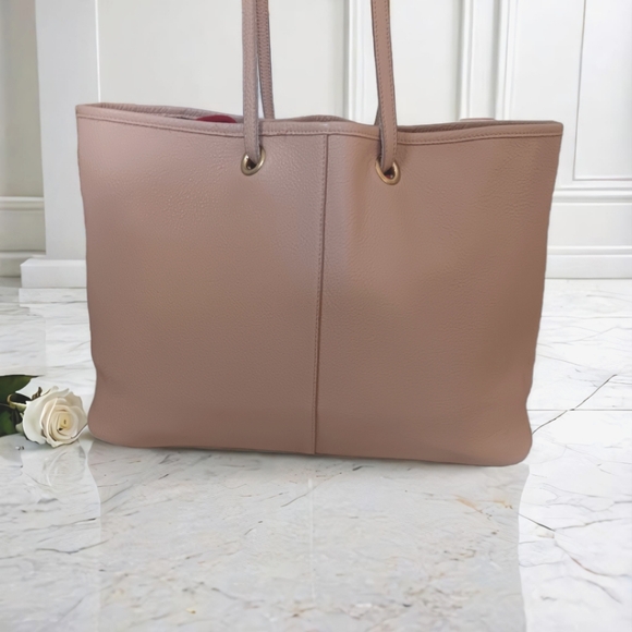 ✨💎EXCELLENT💎✨YSL Black/ Beige Leather Reversible NEO Tote Bag w/Dusty,gift. - Picture 5 of 12